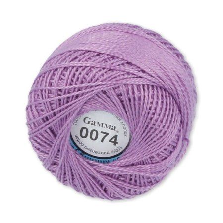 Пряжа GAMMA Ирис 100% хлопок 1 х 10 г 82 ± 3 м №0074 сиреневый GAM-IRI-1-0074