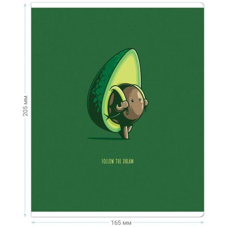 Тетрадь 48л. A5 клетка MESHU "Avocadreams" матовая ламинация, выборочный УФ-лак RE-MS_43124