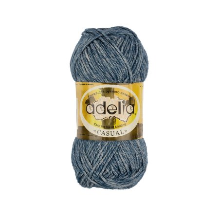 Пряжа ADELIA Casual 72% хлопок, 28% акрил 1 х 50 г 130 ± 6 м №09 синий ADE-CAS-09