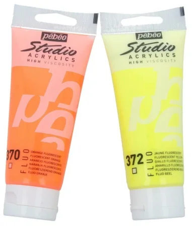 Краска акриловая PEBEO Studio Acrylics FLUO 100 мл флуоресцентная (370-372)