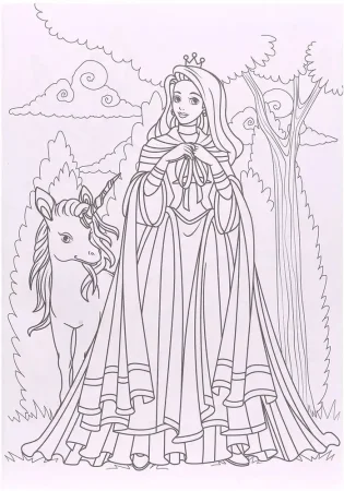 Мегараскраска. Принцессы и единороги ROS-41340