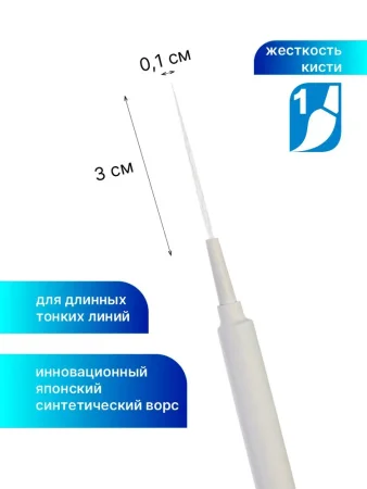 Кисть Roubloff Aqua White liner синтетика белая лайнер обойма soft-touch ручка короткая белая №1 MPAqSw4-01-05wT