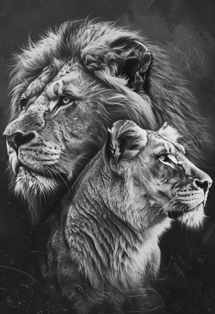 Пазл 500 элементов ФРЕЯ "Лев и львица" PZL-500/60