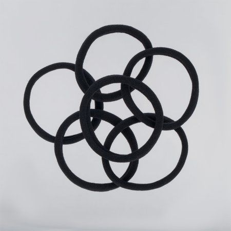 Резинки для волос MESHU "Essence thin" черные, 6 шт, европодвес RE-MS_60540