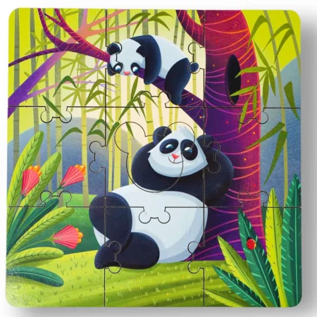 Деревянный детский пазл "Панды в лесу" UD-HD20028