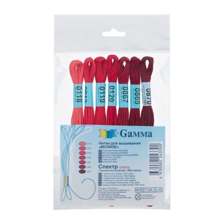 Набор мулине GAMMA "Спектр" 100% хлопок 7 x 8 м Cherry MGS-339