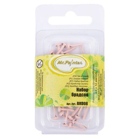 Набор брадсов Mr.Painter 4.5 x 12 мм 30 шт 11 Розовый BRD08-11
