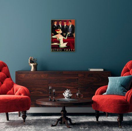 Кристальная (алмазная) мозаика ФРЕЯ на подрамнике "Вечеринка в стиле ретро" 30 х 40 см ALPD-206