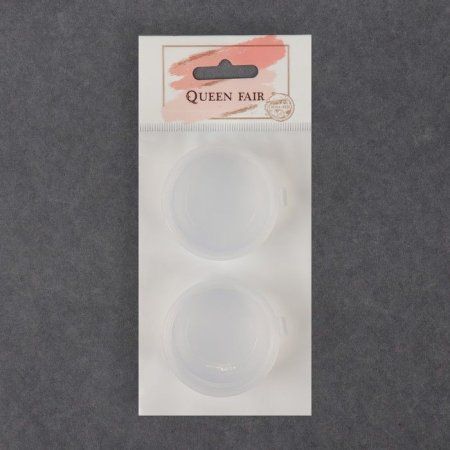 Баночки д/декора (набор 2 шт) d 4.9 x 2.4 см пластик, прозрачные QF SIM-7145354