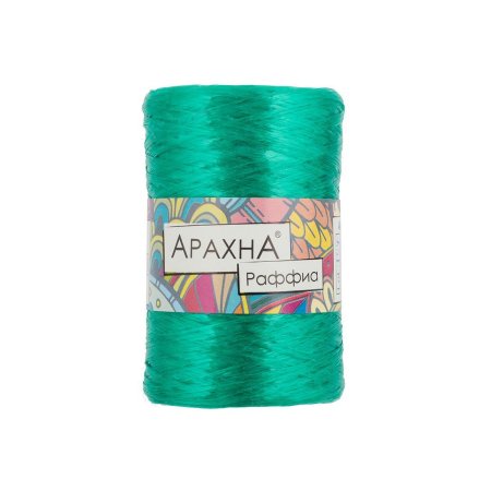 Пряжа ARACHNA Raffia 100% полипропилен 1 x 50 г 200 ± 12 м №22 т.зеленый ARA-RAF-22