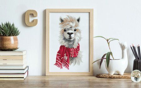 Набор для раскрашивания по номерам (холст на подрамнике) ФРЕЯ 30 х 20 см "Пушистый альпака" PNB/PS-044