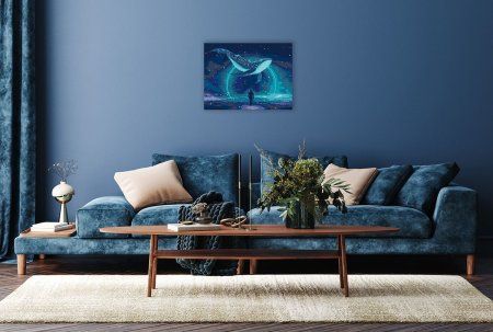 Набор для раскрашивания по номерам (холст на подрамнике) ФРЕЯ 40 х 30 см "Небесный кит" PNB/PM-196