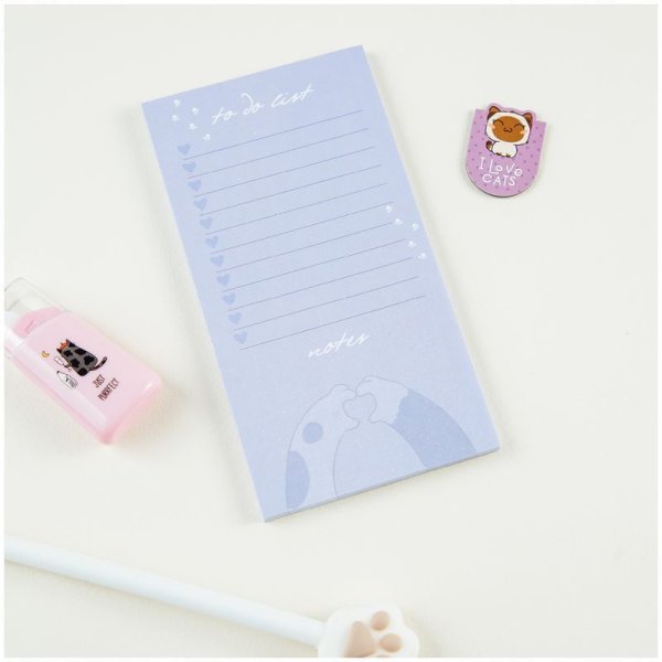 Блок для записей (To Do list) MESHU "Meow power" 8 x 15 см 50л. на склейке RE-MS_46565