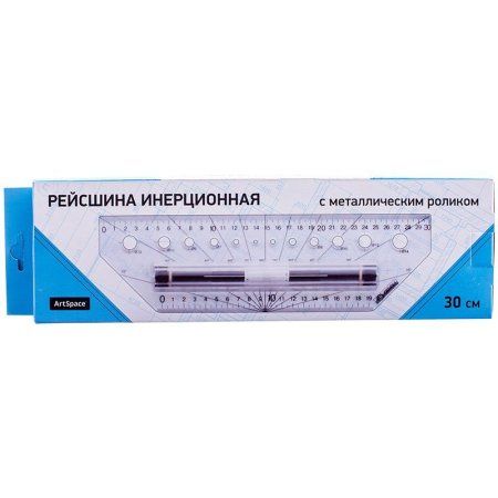 Рейсшина 30 см ArtSpace металлический ролик RE-РМ_1292 Рейсшина 30 см ArtSpace металлический ролик RE-РМ_1292