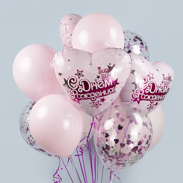 Конфетти фольга Сердце, розовый металлик 2.5 см 50 г SF-6015326