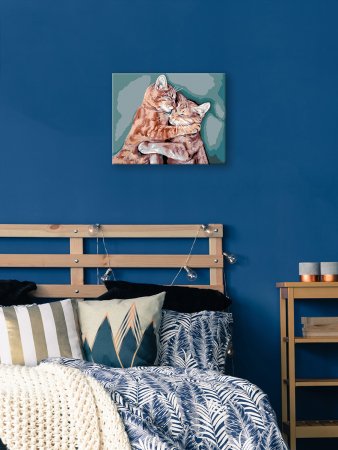 Набор для раскрашивания по номерам (холст на подрамнике) ФРЕЯ 50 х 40 см "Спящие котики" PNB/PL-380