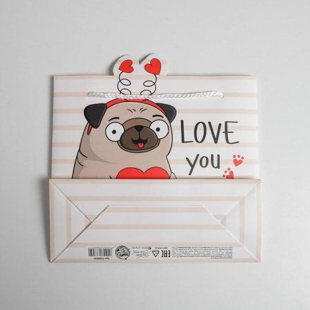 Пакет подарочный "Love you" 25 x 26 x 10 см SIM-5266625