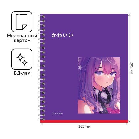 Тетрадь 96л. A5 клетка BG "Аниме. Лучшая подруга" на гребне, двойная обложка RE-Т5гр96_2_11968