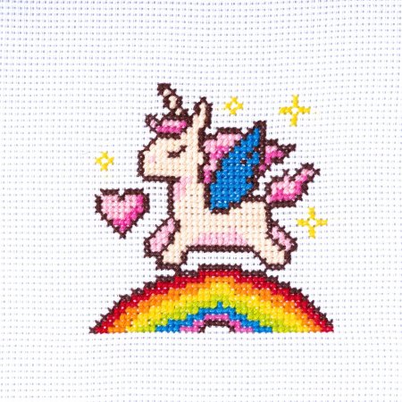 Набор для вышивания с пяльцами "Единорог" пластиковая игла KOR-05370