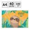 Альбом для рисования 40л. A4 ArtSpace "Рисунки. Cute sloth" на скрепке RE-А40_33647