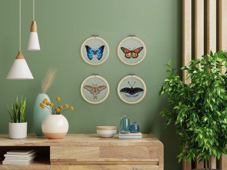 Набор для вышивания PANNA Живая картина. Бабочка. Монарх" 13 х 13 см JK-2234