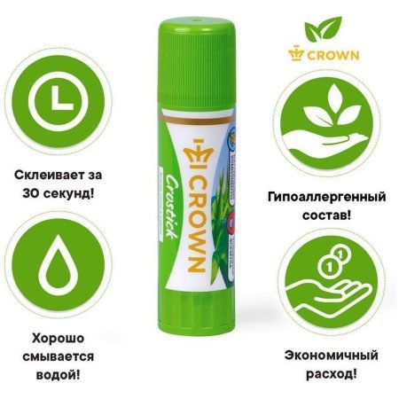 Клей-карандаш Crown "Expert" 22 г ПВП RE-CG-220 Клей-карандаш Crown "Expert" 22 г ПВП RE-CG-220