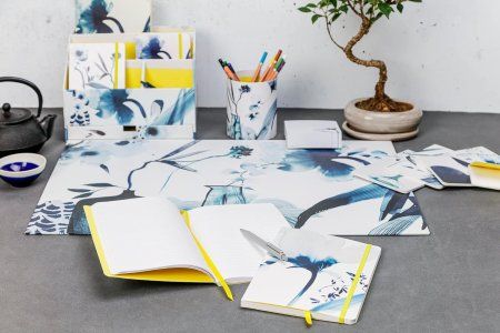 Блокнот CLAIREFONTAINE Inkebana A5 90 г/м2 64 л, в линейку, мягк.обл., на резинке, ассорти RH-115931C