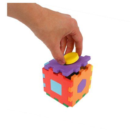 Развивающая игрушка ТРИ СОВЫ Кубик-сортер "Фигуры" EVA, 6 пазлов, 12 элементов RE-КС001