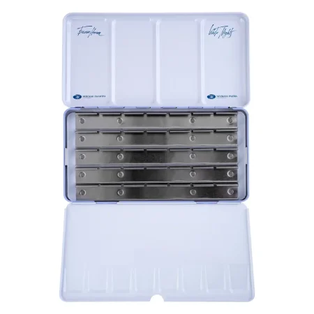 Пенал для акварели на 35 кювет с палитрой БЕЛЫЕ НОЧИ металл, светло-голубой NP-2011301447