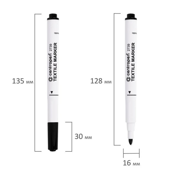 Набор маркеров для ткани Centropen "Textil Marker 2739" 06 цв 1.8 мм, картон. уп., европодвес RE-5 2739 0610