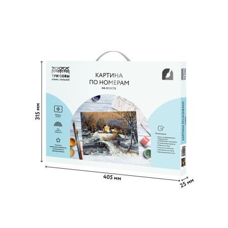 Картина по номерам на холсте ТРИ СОВЫ "Зима" 30 x 40 см, краски, кисть RE-КХ_44127