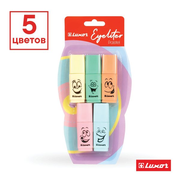 Набор текстовыделителей Luxor "Eyeliter Pastel" 1-4.5 мм, ассорти RE-4030P/5BC