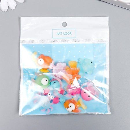 Декор для творчества пластик "Аквариумные рыбки с большими глазами" 10 шт 2.5 x 2 см SIM-7706063