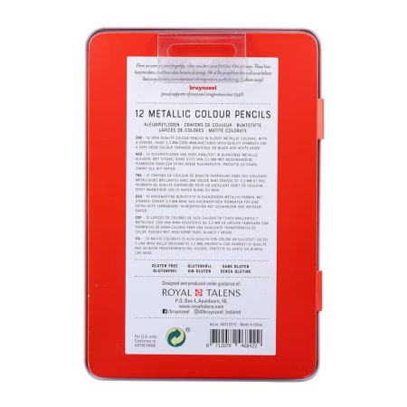 Набор цветных карандашей BRUYNZEEL Expression Colour Metallic 12 цветов в металлической коробке RT60312212