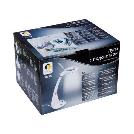 Лупа с подсветкой FERSTEL настольная, в картонной упаковке FR-25