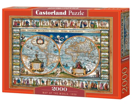 Пазл Castorland 2000 MAP OF THE WORLD, 1639 C-200733