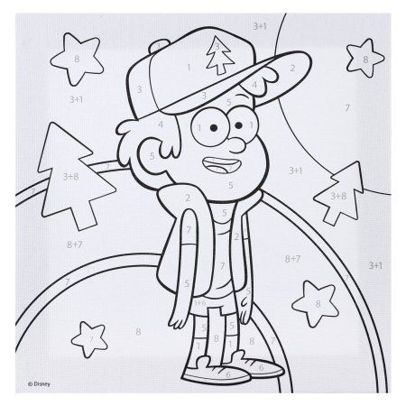 Роспись по холсту "Гравити Фолз. Диппер" 15 x 15 см SIM-9578821