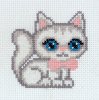 Набор для вышивания KLART "Белый котик" 10 х 10 см 12-059