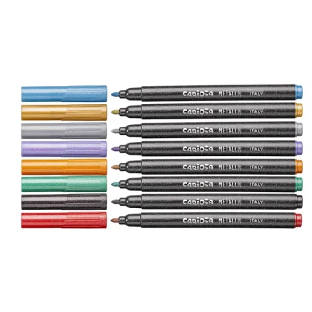 Набор перманентных маркеров Carioca "FineMarker" 8 цв 8 шт перо круглое 43162