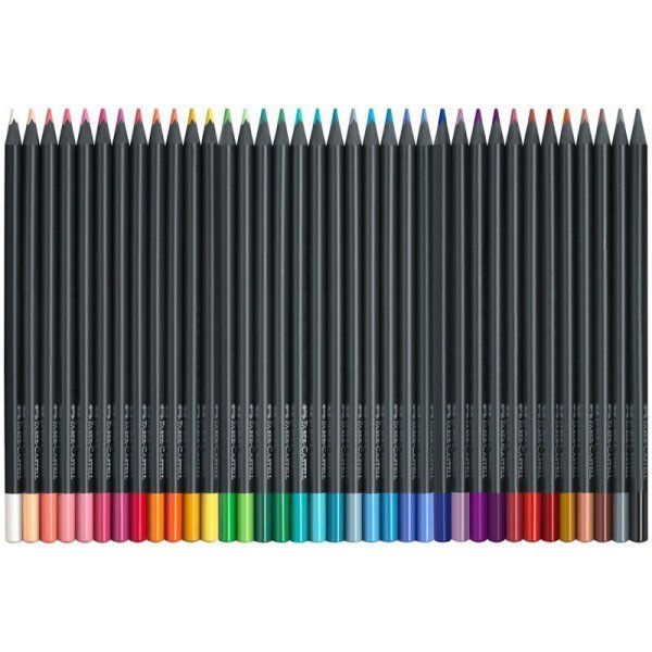 Карандаши цветные Faber-Castell "Black Edition" 36 цв трехгранные, черное дерево, заточенные, картон RE-116436