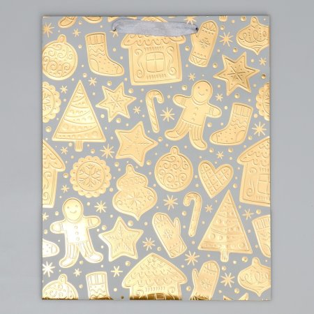 Пакет подарочный ламинированный 32 × 26 × 10 см "Новогодние сладости" SIM-9750224