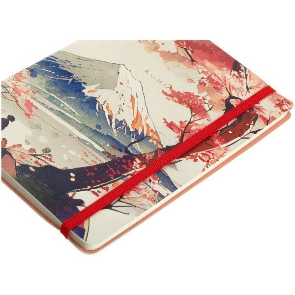 Записная книжка А5 80л. Greenwich Line "Sakura. Lonely mountain" ЛАЙТ, кожзам, с резинкой, тиснение фольгой, блок в линию RE-NA5_51396