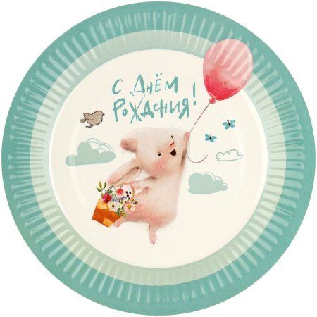 Тарелки бумажные MESHU "Сute bunny" 18 см, 6 шт RE-MS_55434