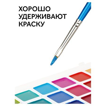 Набор кистей ГАММА "Классические" 10 шт синтетика, круглые №1, 2, 3, 5, 8, плоские №2, 4, 6, 8, 10 RE-280618.11.28