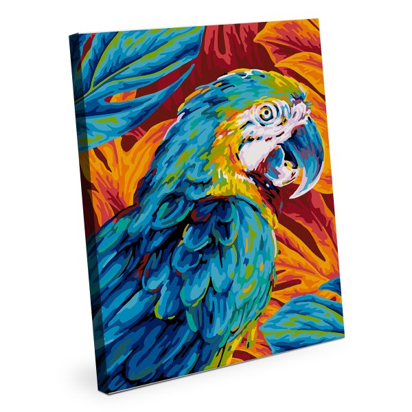 Набор для раскрашивания по номерам (холст на подрамнике) ФРЕЯ 40 х 30 см "Разноцветный попугай" PNB/PM-397