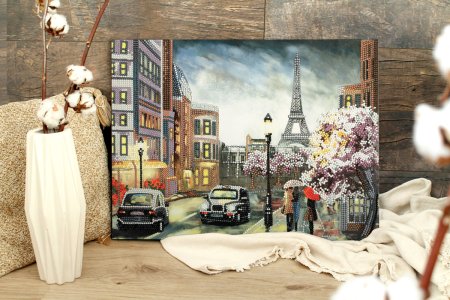 Кристальная (алмазная) мозаика ФРЕЯ на подрамнике "Дождь в Париже" 40 х 30 см ALPD-004