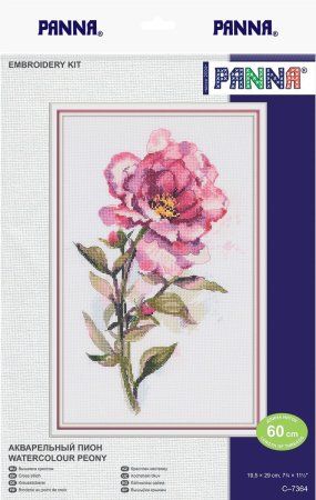 Набор для вышивания PANNA Акварельный пион 19.5 х 29 см C-7364