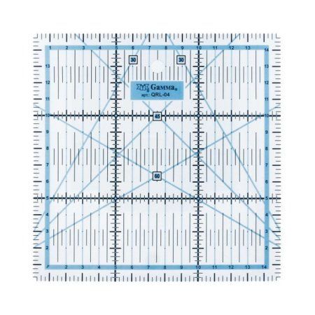 Линейка для пэчворка GAMMA пластик 15 x 15 см в пакете QRL-04