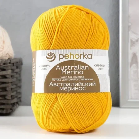 Пряжа Пехорская ПТ "Австралийский меринос" 95% мериносовая шерсть, 5% акрил 1 х 100 г 400 ± 24 м №340 листопад PEH-AM-340