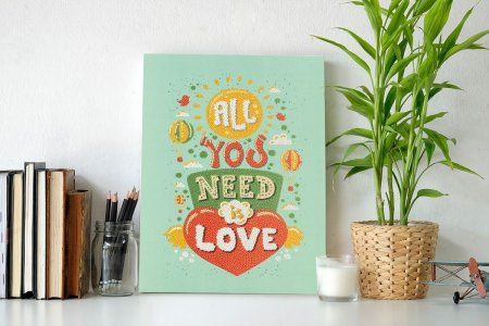 Кристальная (алмазная) мозаика ФРЕЯ постер "Всё, что тебе нужно-любовь" 30 х 40 см ALBP-312